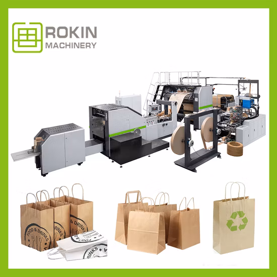 Macchine per la produzione di sacchetti di carta di seconda mano con fondo quadrato di ultima tecnologia Macchina per fori per sacchetti di carta Stand up Macchina per la produzione di sacchetti di carta